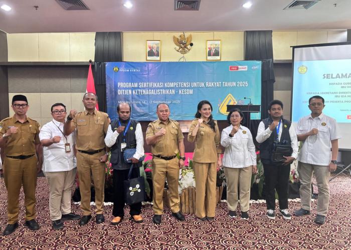 Ditjen Ketenagalistrikan Sertifikasi 50 Tenaga Teknik Secara Gratis di Maluku Utara
